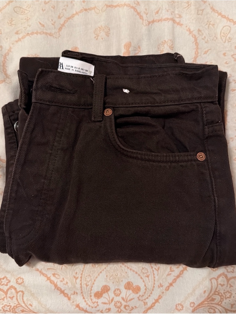 Zara Dark Brown Denim Pants